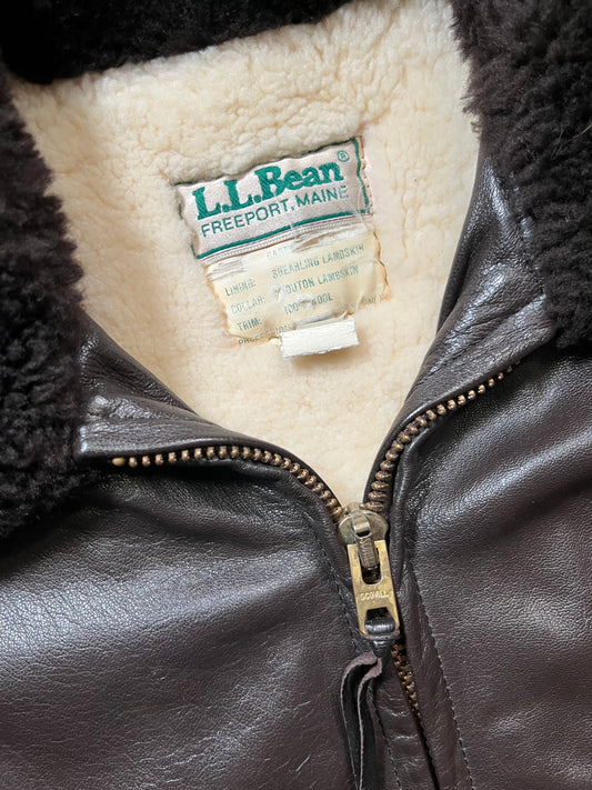 70s LL Bean Leather Bomber Jacket
