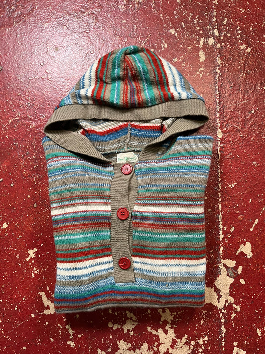 70s Sears Striped Knit Hoodie