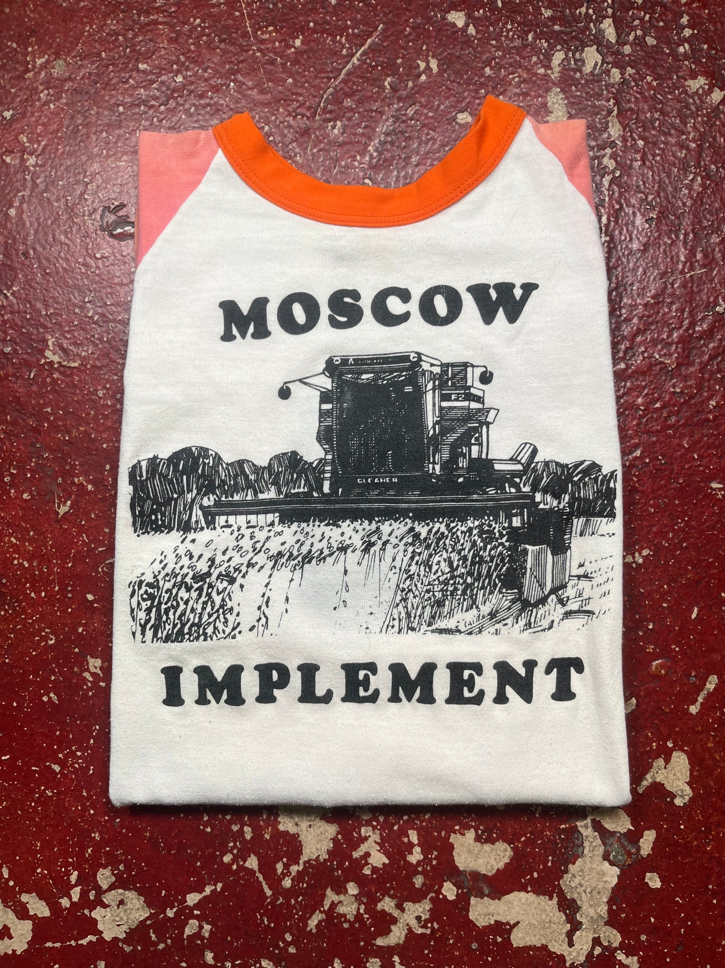 70s Russell Moscow Implement Tri Tone Quarter Sleeve Shirt