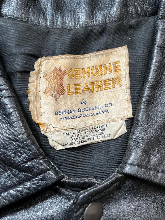 60s Berman Buckskin Leather Trucker Jacket