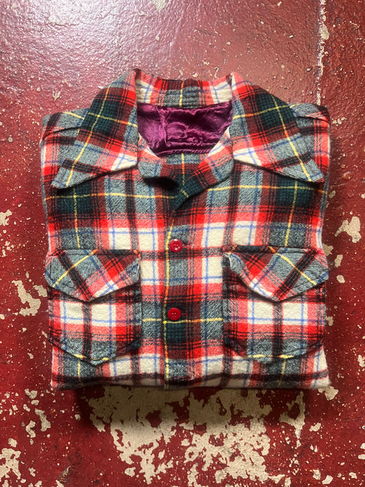 60s Wool Red & Green Flannel