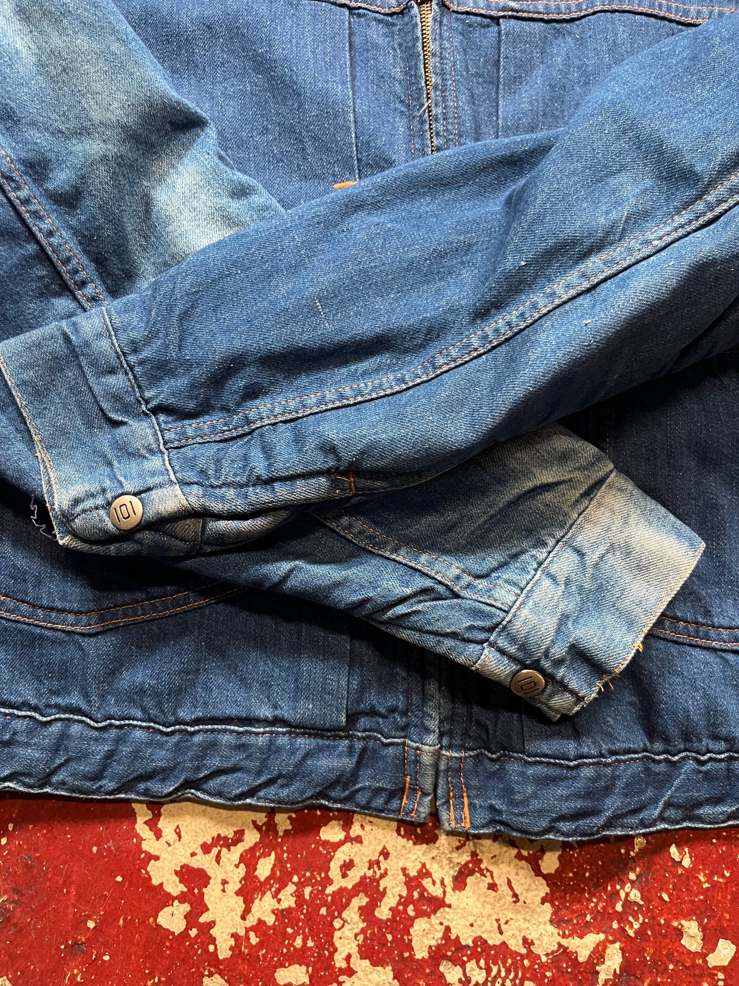 60s Montgomery Ward Two Pocket Pleated Denim Jacket