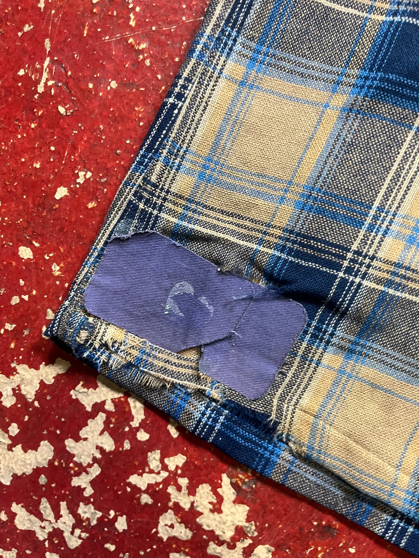 60s Pendleton Brown & Blue Loop Collar Board Shirt
