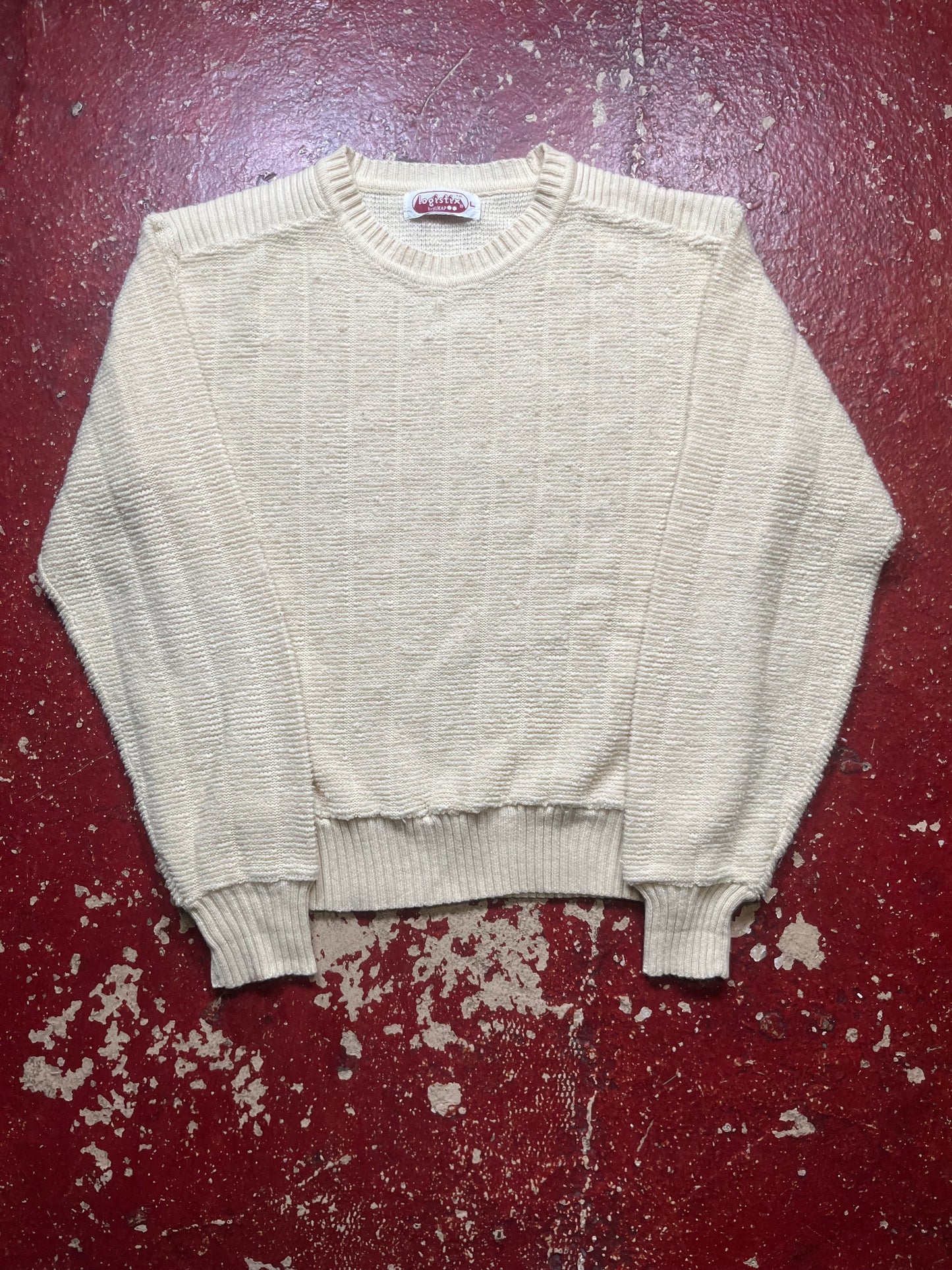 70s Logistix White Knit Sweater