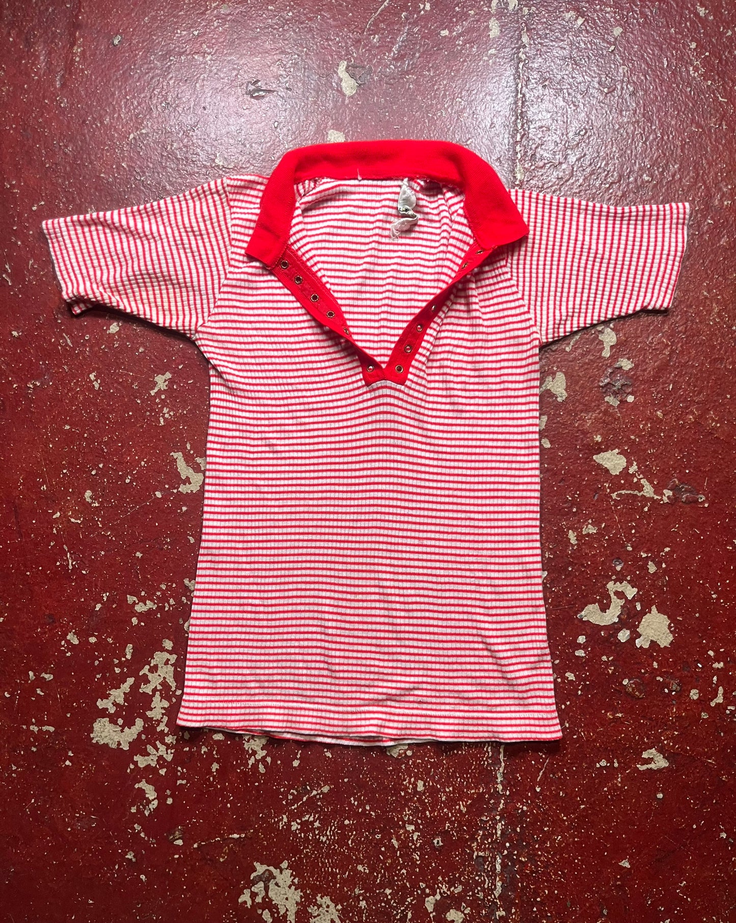 60s Nortons Point Red Striped Polo