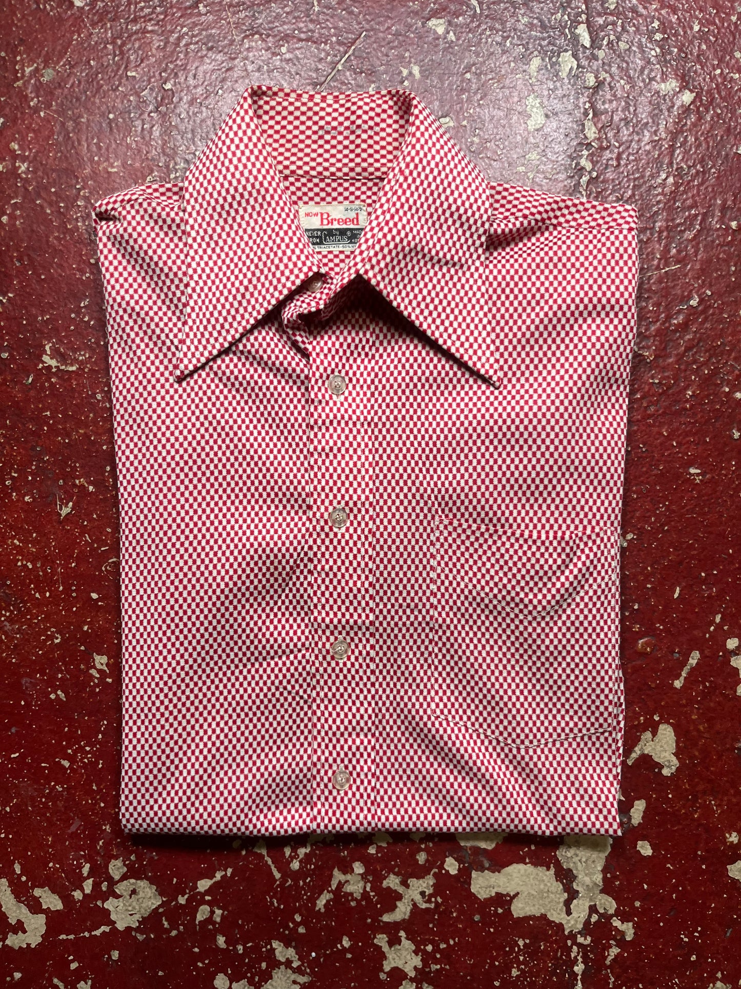 60s/70s Campus “Now Breed” Nylon Short Sleeve Shirt