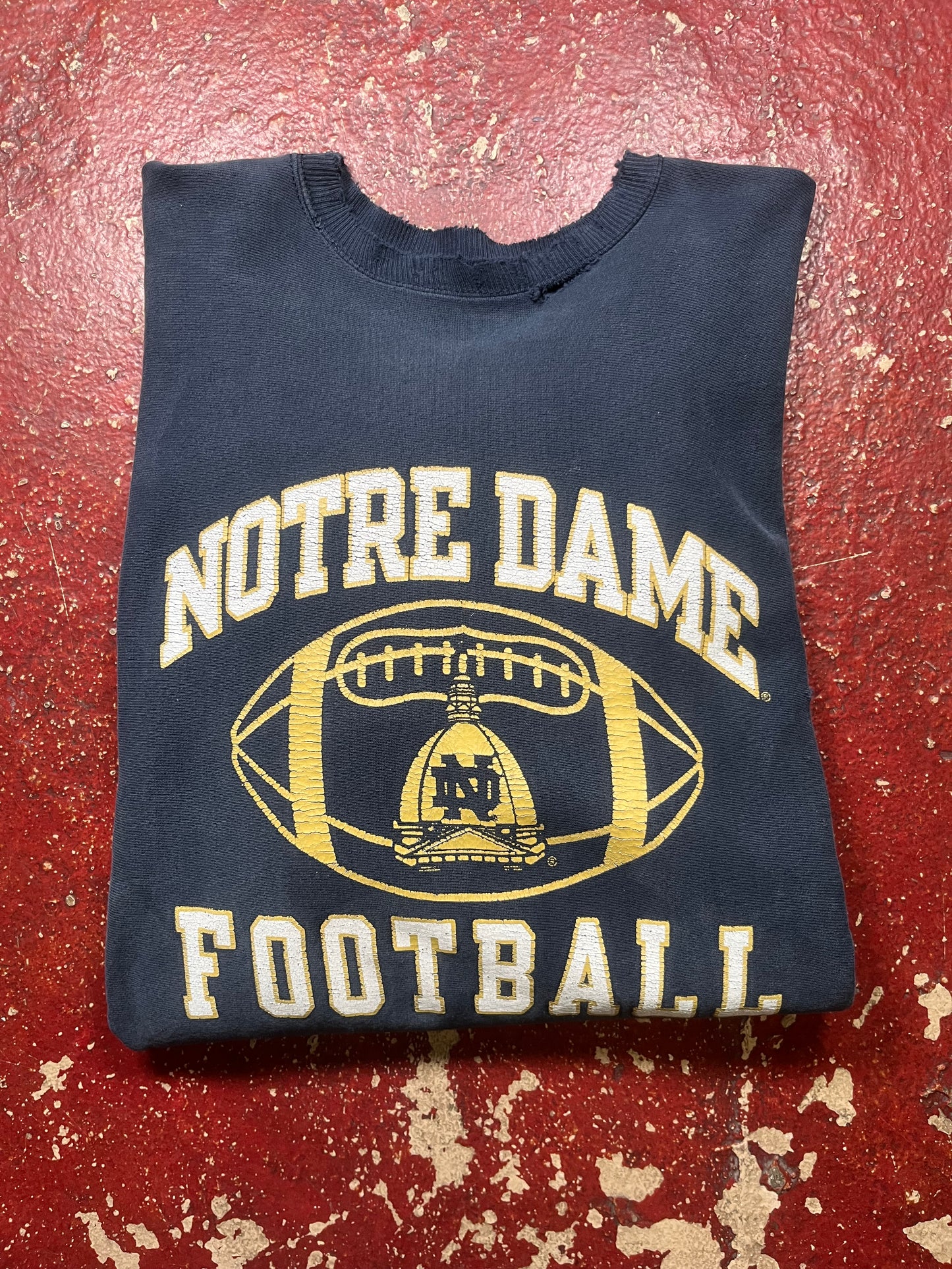90s Champion Reverse Weave Norte Dame Football Crewneck