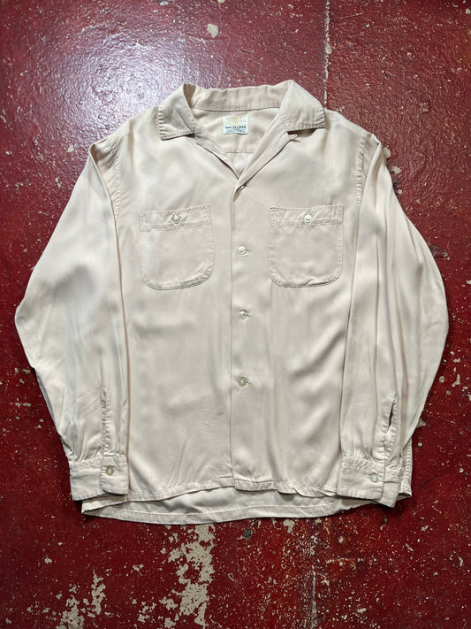 60s Van Heusen Rayon Loop Collar Long Sleeve Shirt