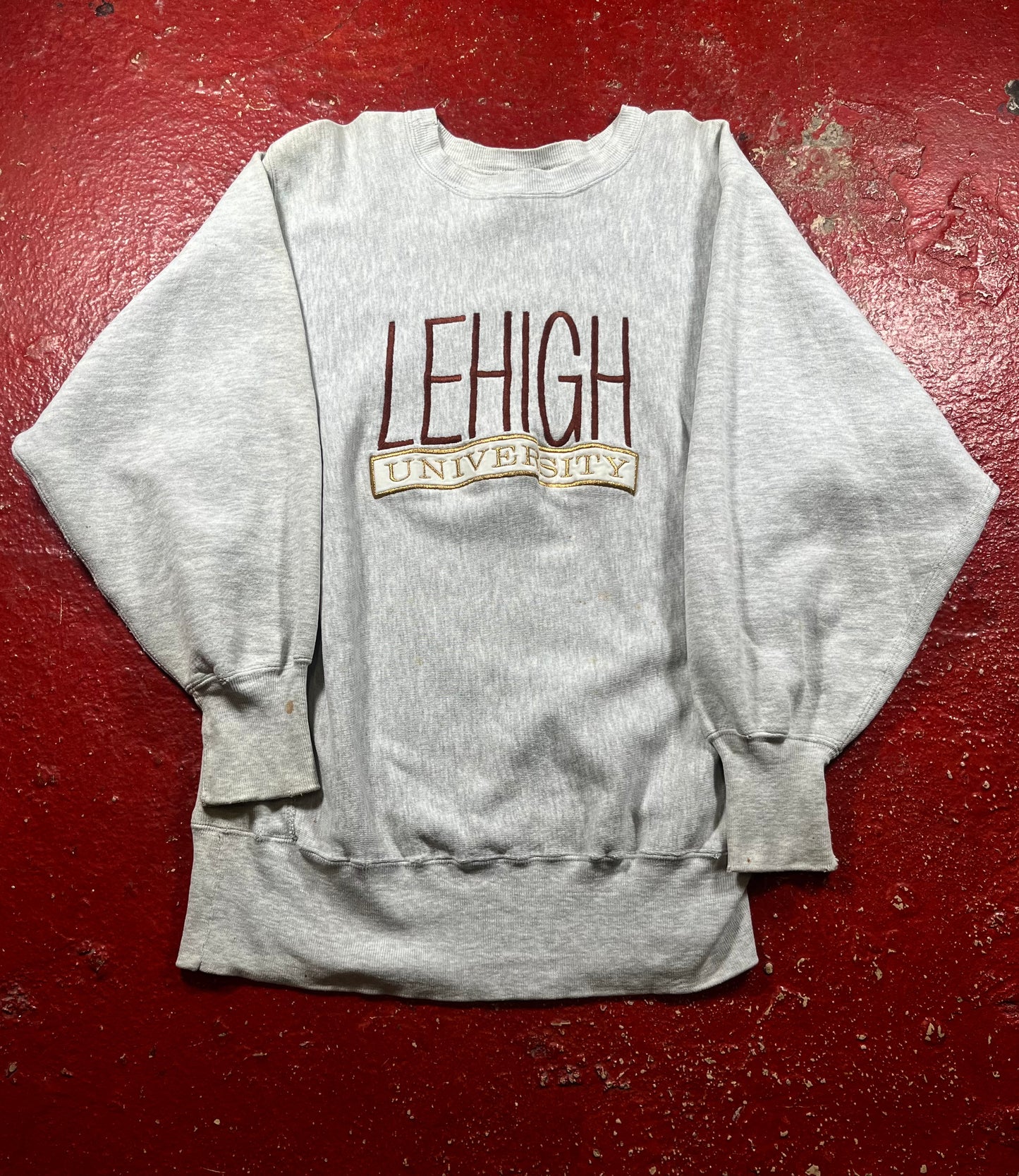 90s Lehigh Champion Reverse Weave Crewneck