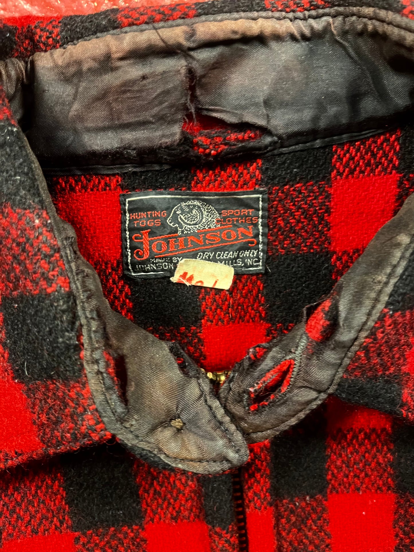 50s Johnson Wool Red Plaid Jacket