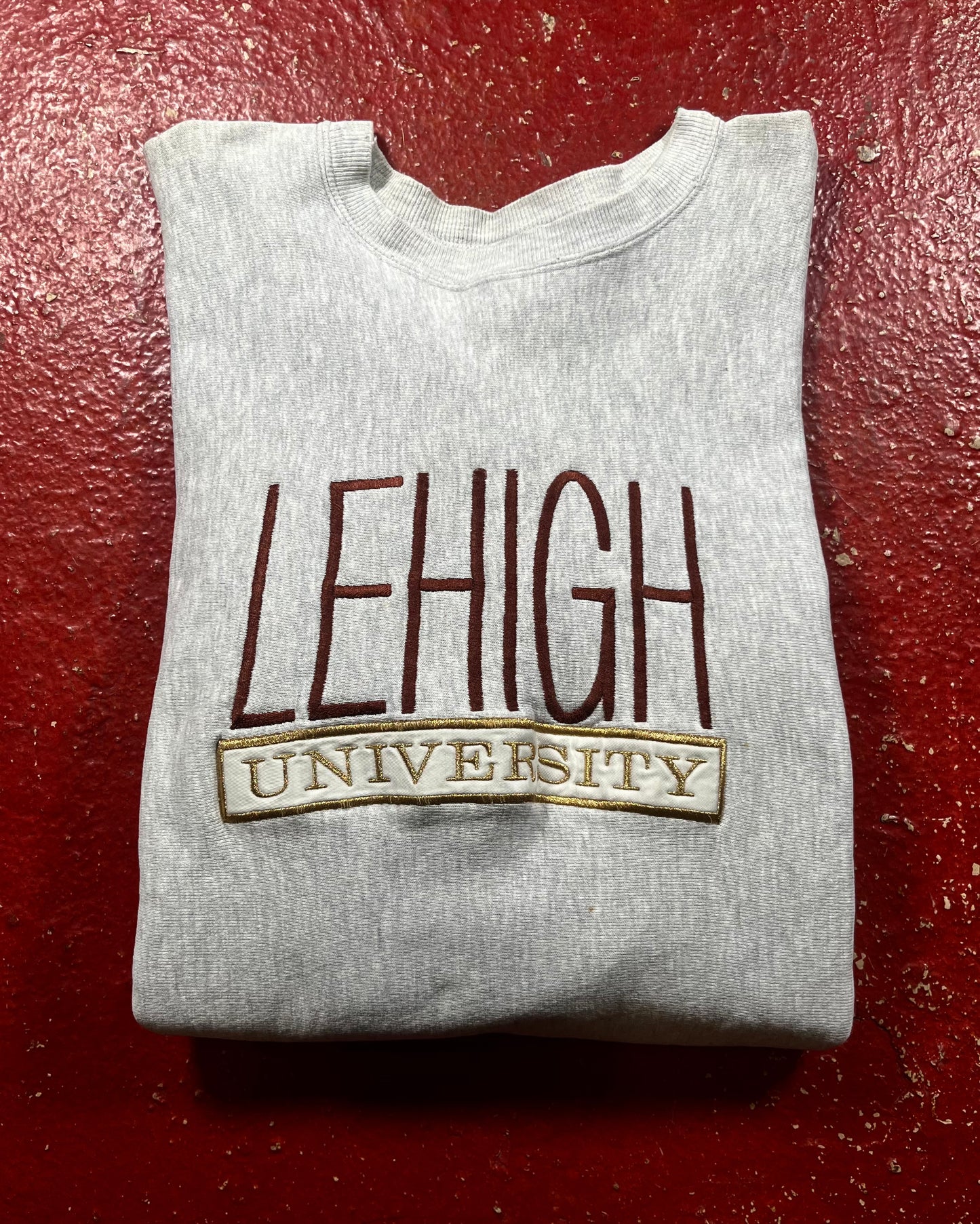 90s Lehigh Champion Reverse Weave Crewneck
