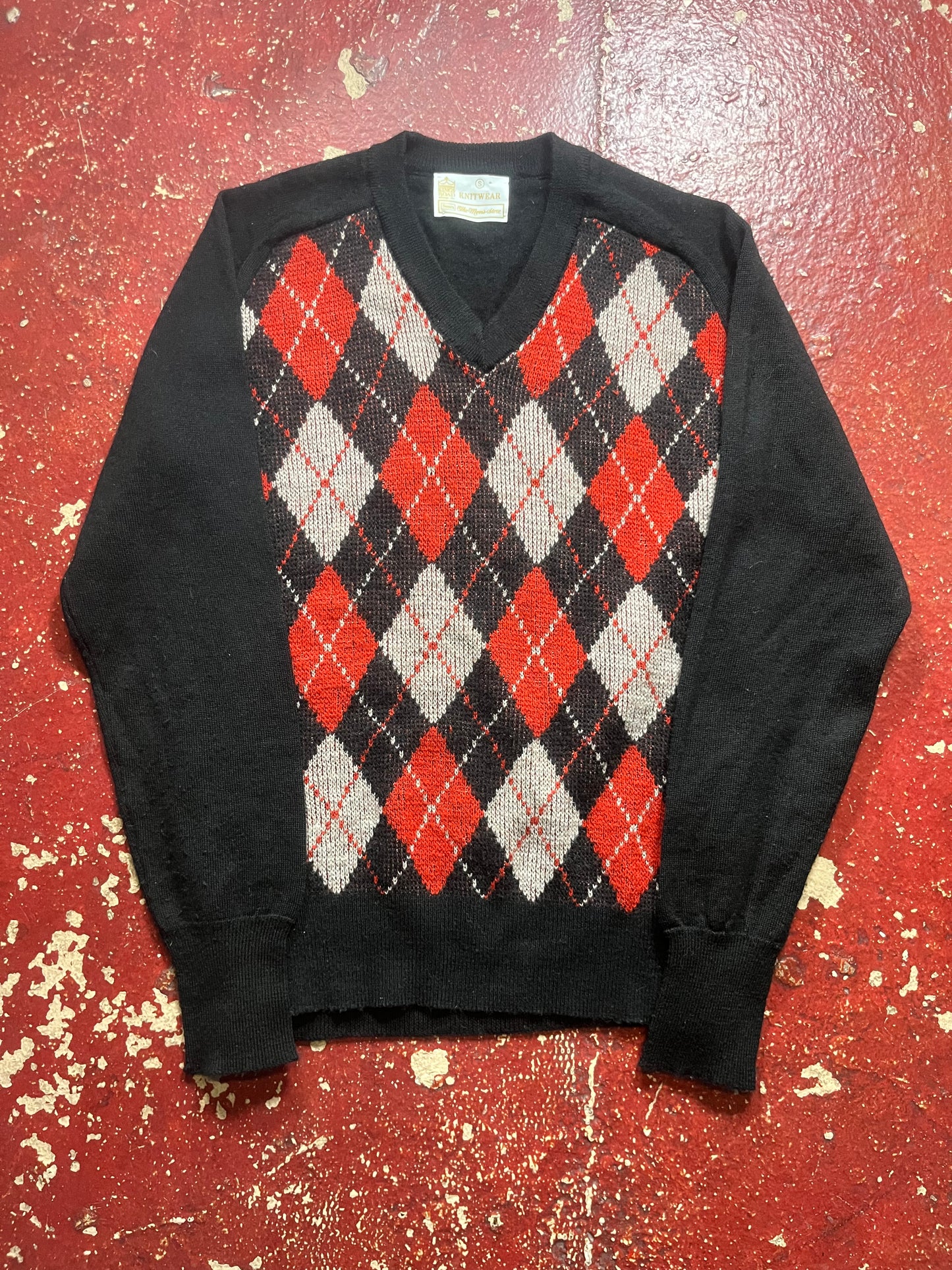70s Sears Argyle Knit Sweater