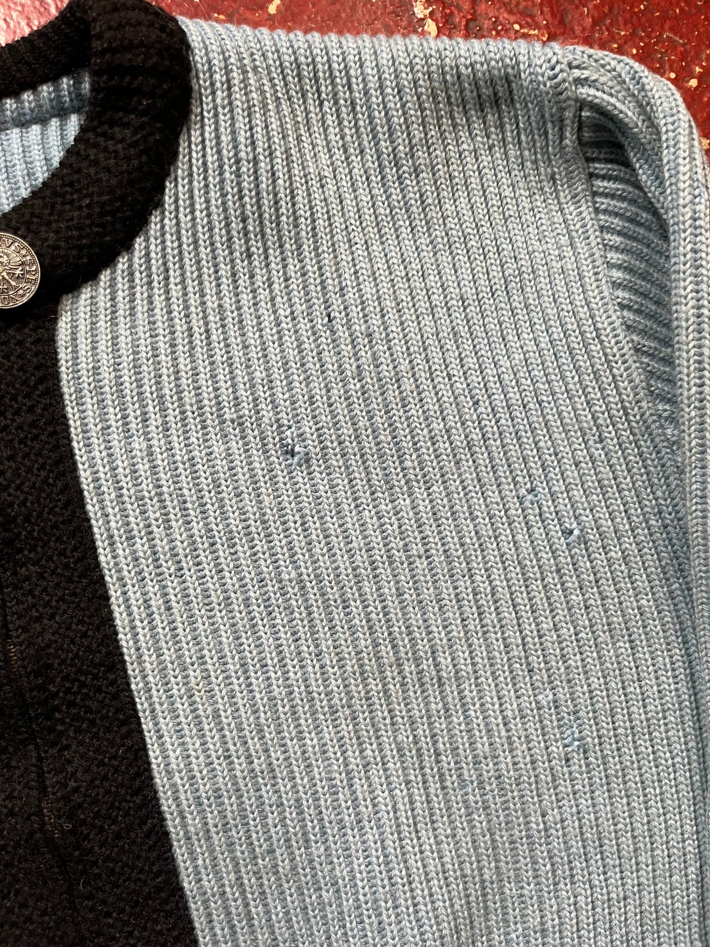 50s Ubermeyer Blue Full Zip Sweater