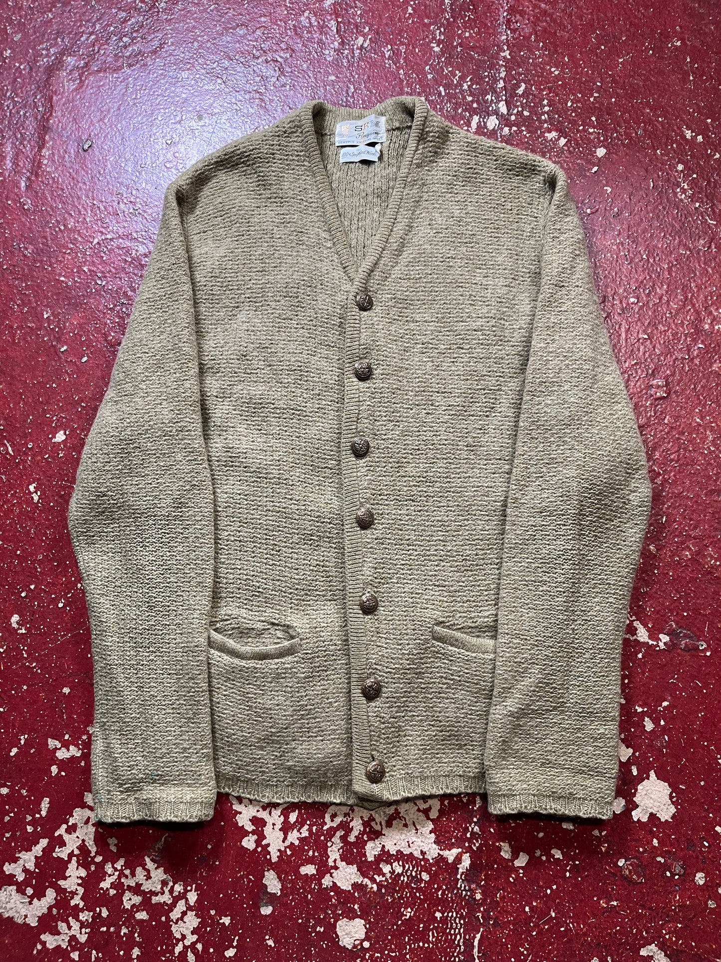 60s SKM Penguin Brown Cardigan