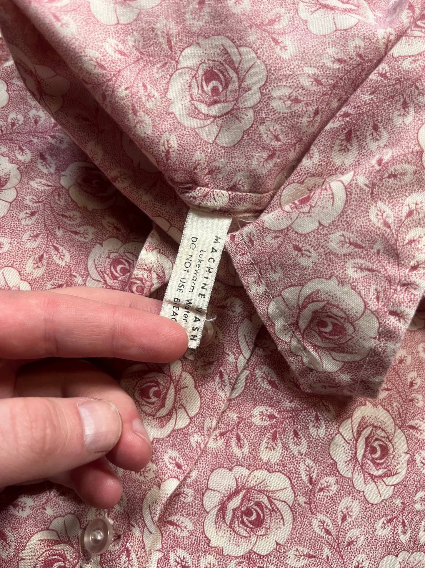 70s Pink Roses Long Sleeve Shirt