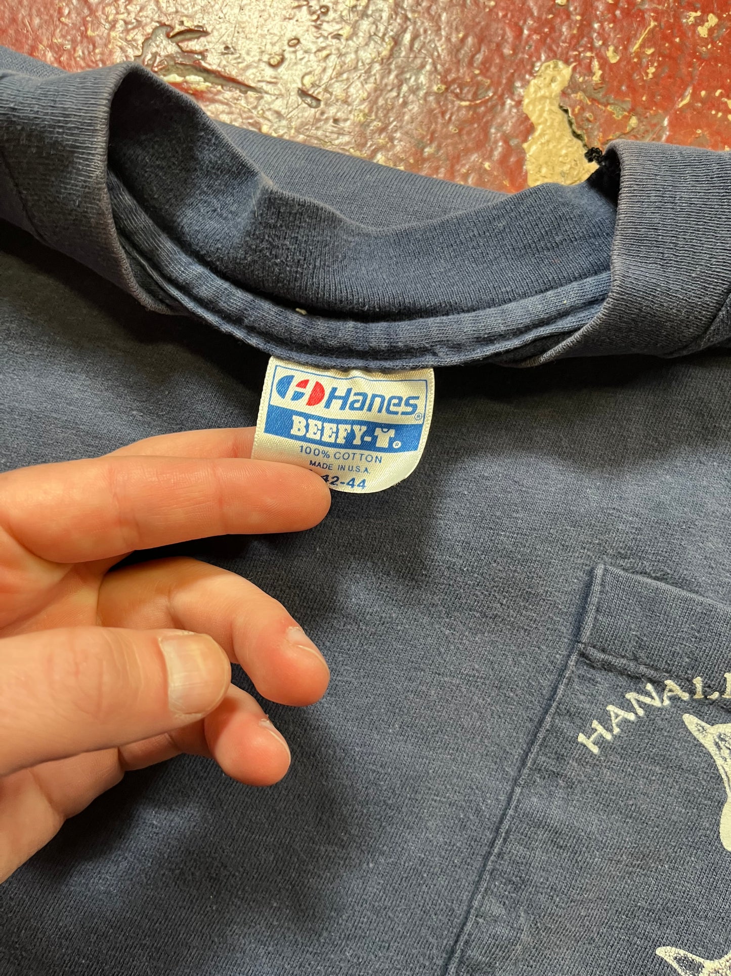 1977 Hannalei Dolphin Restaurant Pocket Tee