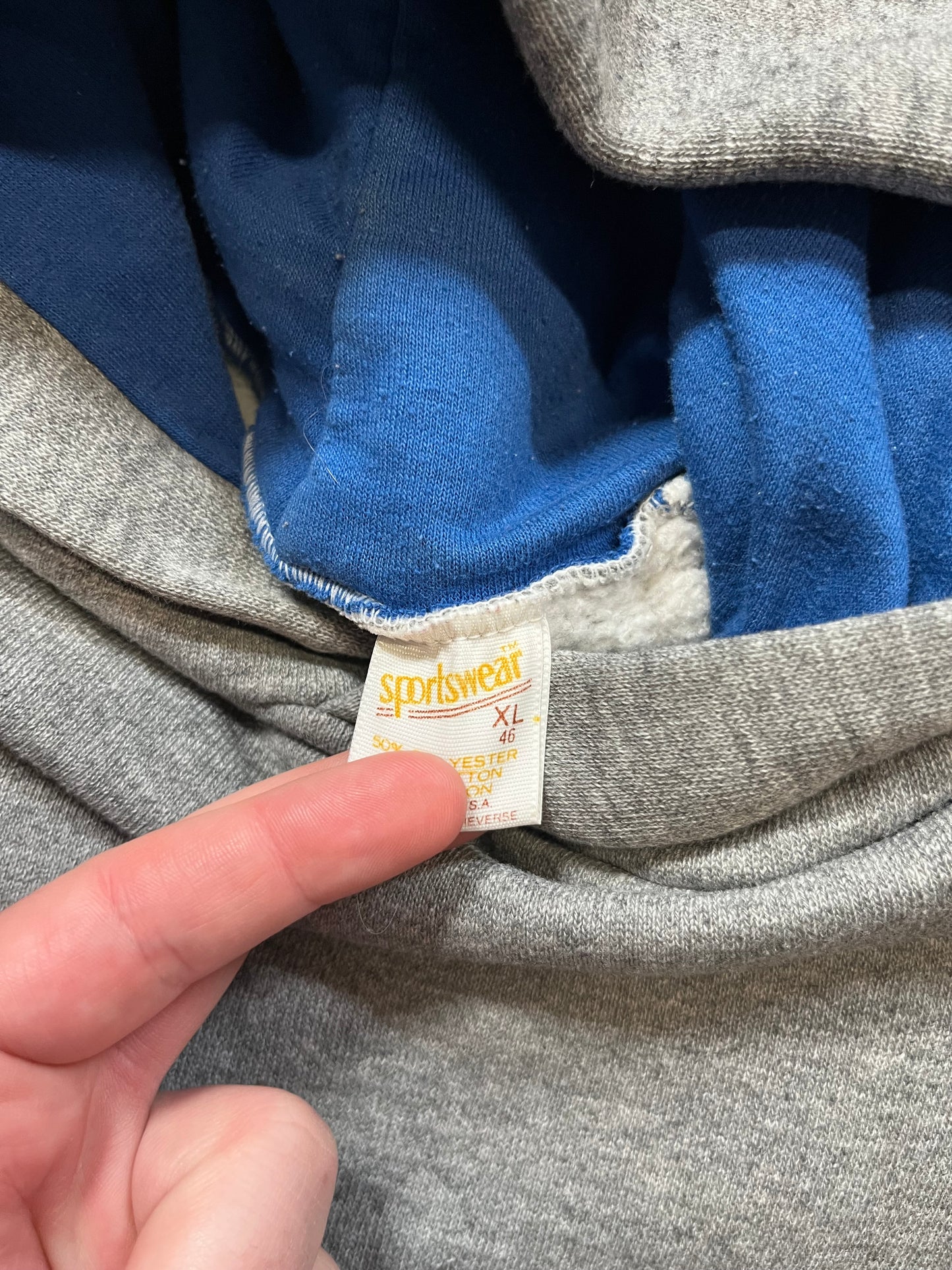 70s/80s Sportswear Grey Hoodie