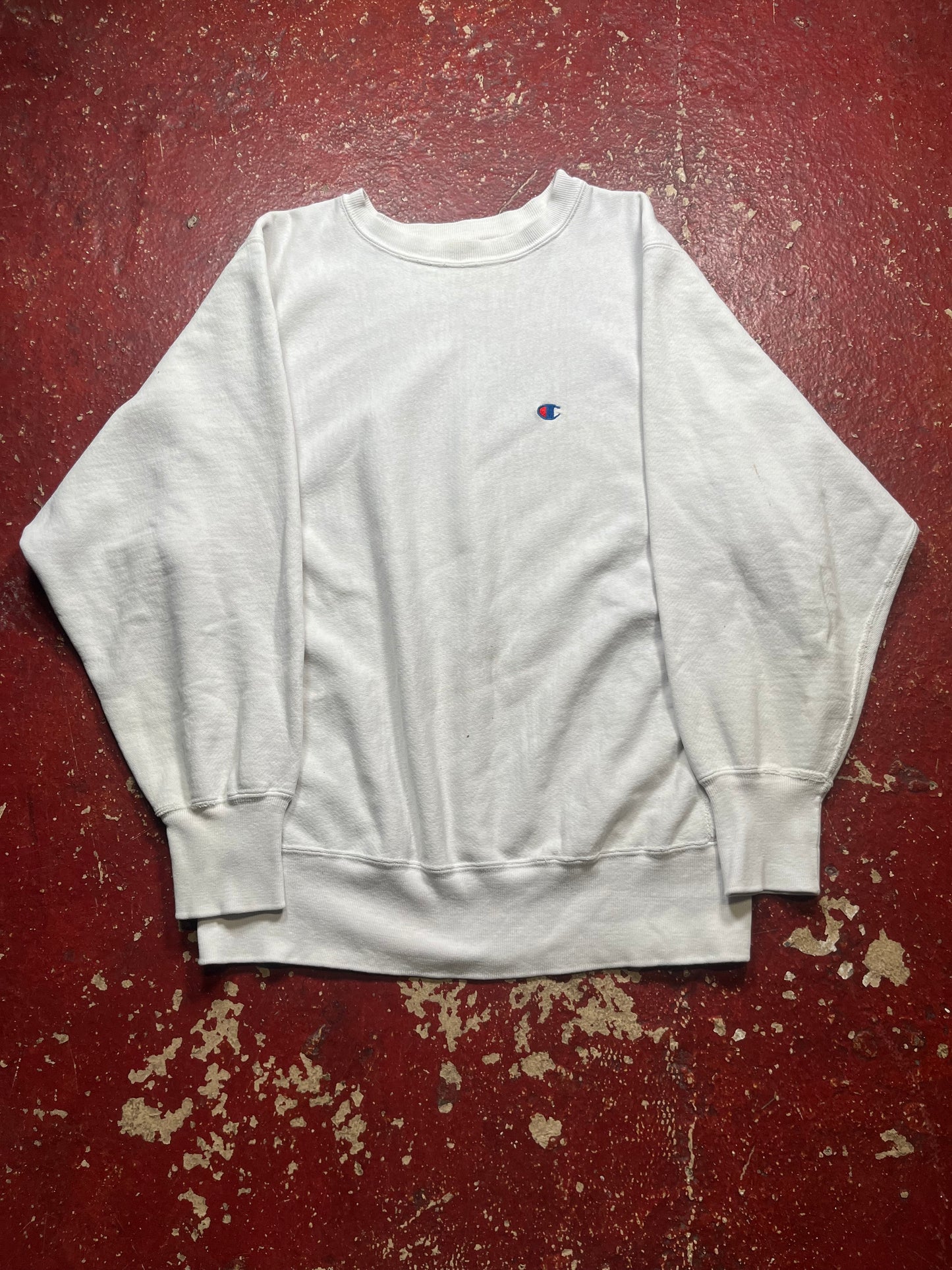 90s Champion Reverse Weave White Logo Crewneck