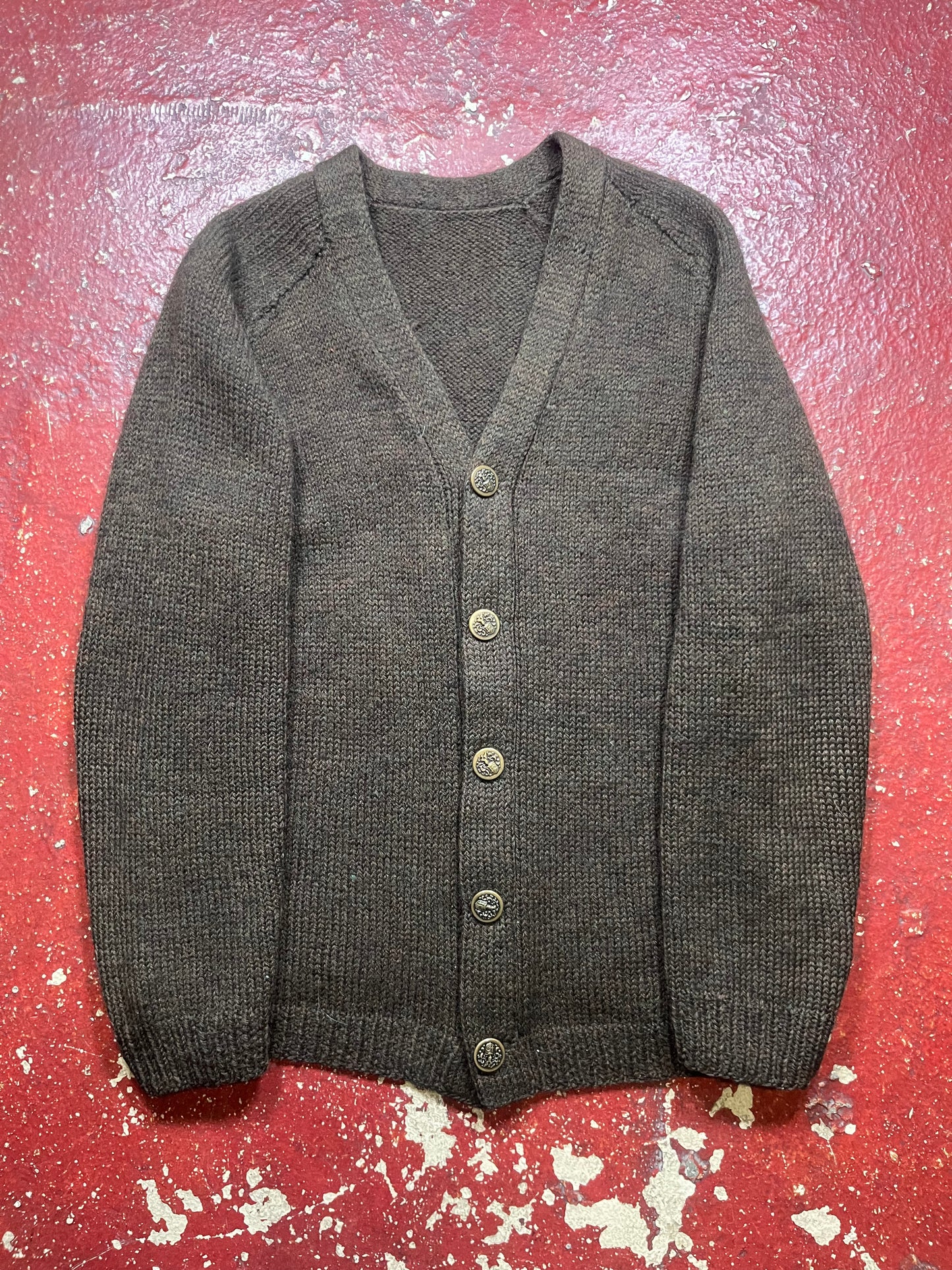 60s/70s Brown Wool Cardigan