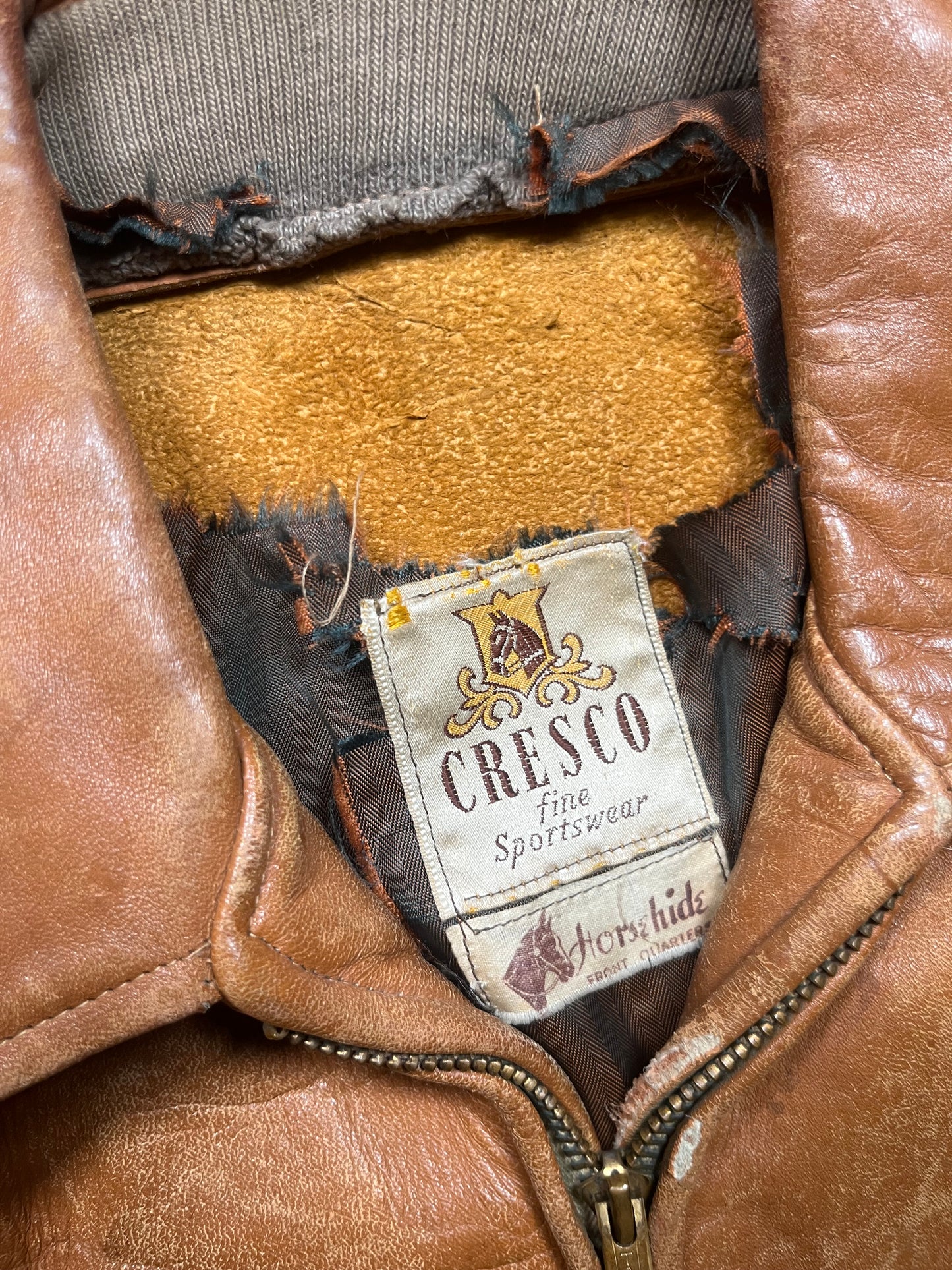 40s/50s Cresco Horsehide Leather Jacket