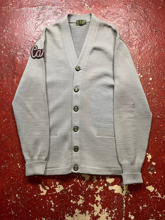 50s/60s Cache Knits Grey Wool Cardigan