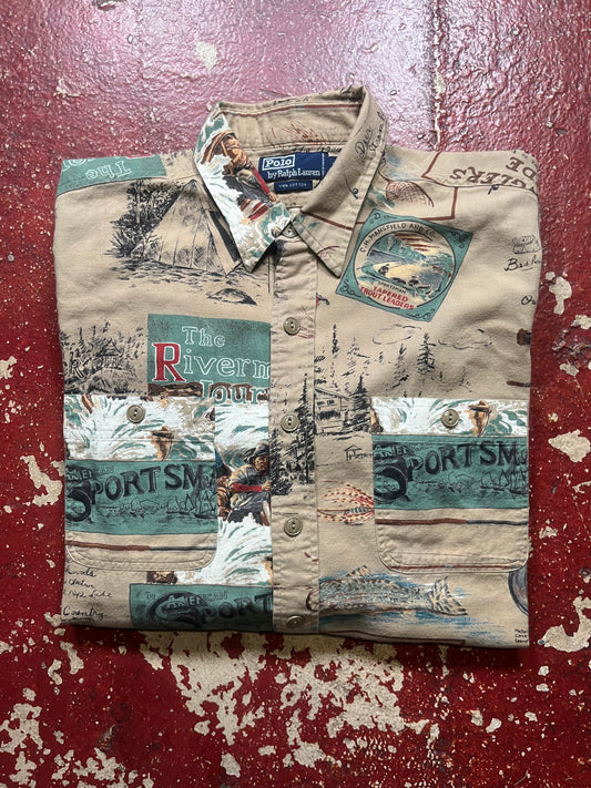 90s Polo Sportsman Fly Fishing Long Sleeve Shirt