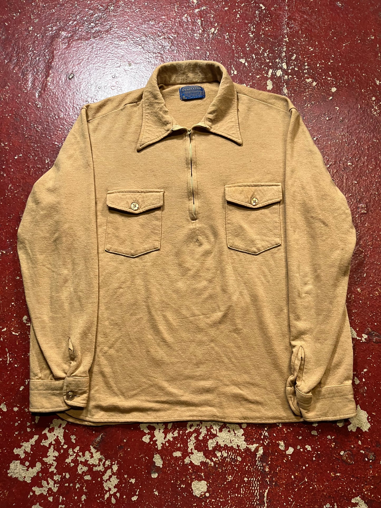 60s/70s Pendleton Quarter Zip Up Long Sleeve Shirt