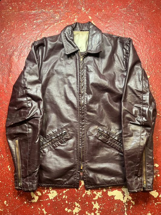 70s/80s Christian Dior Cafe Racer Leather Jacket