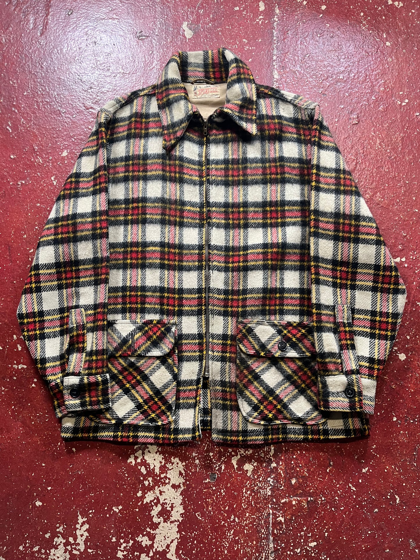 50s Sport Dee Red & Yellow Wool Jacket