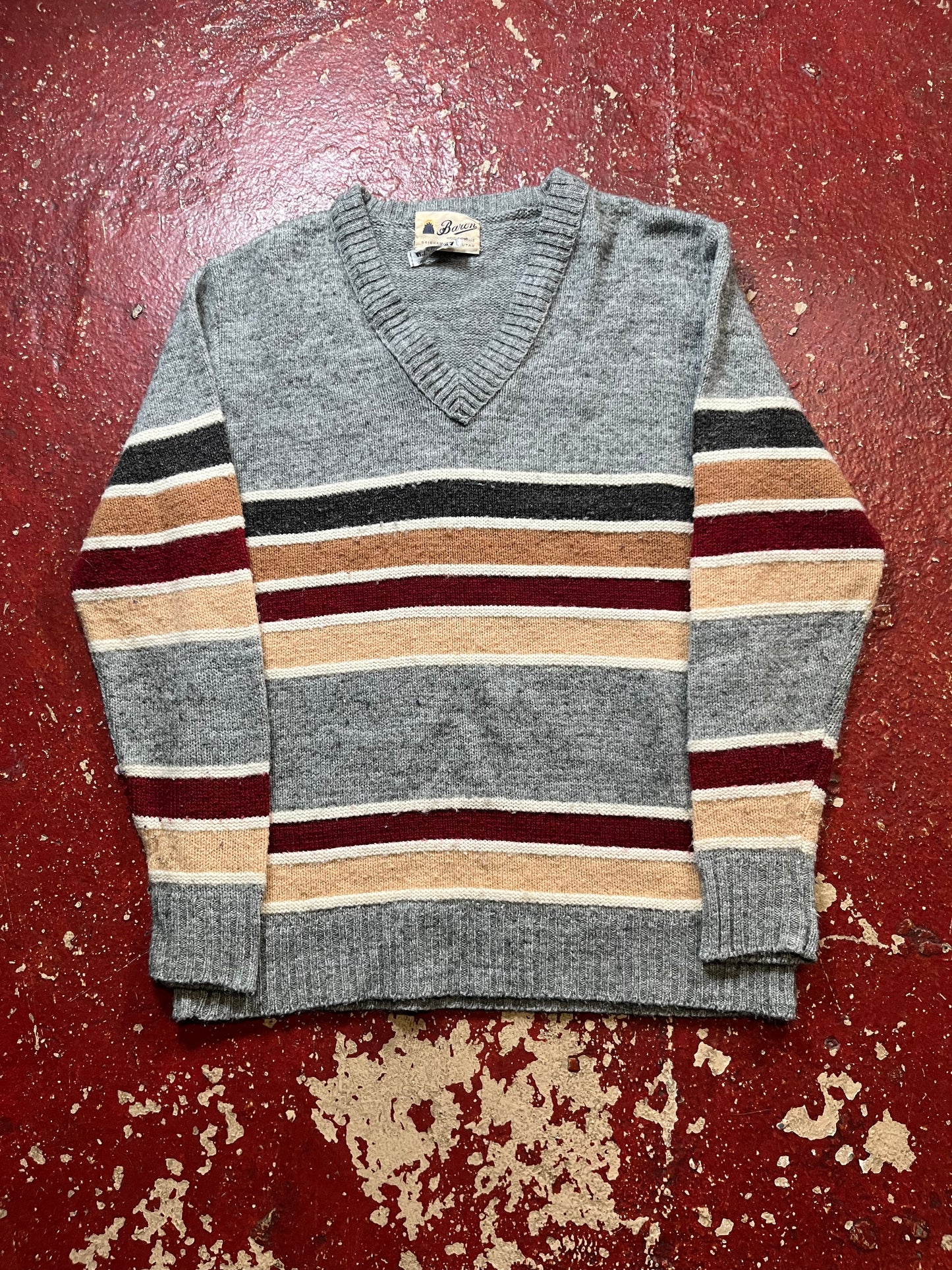 60s/70s Baron Striped Knit Sweater
