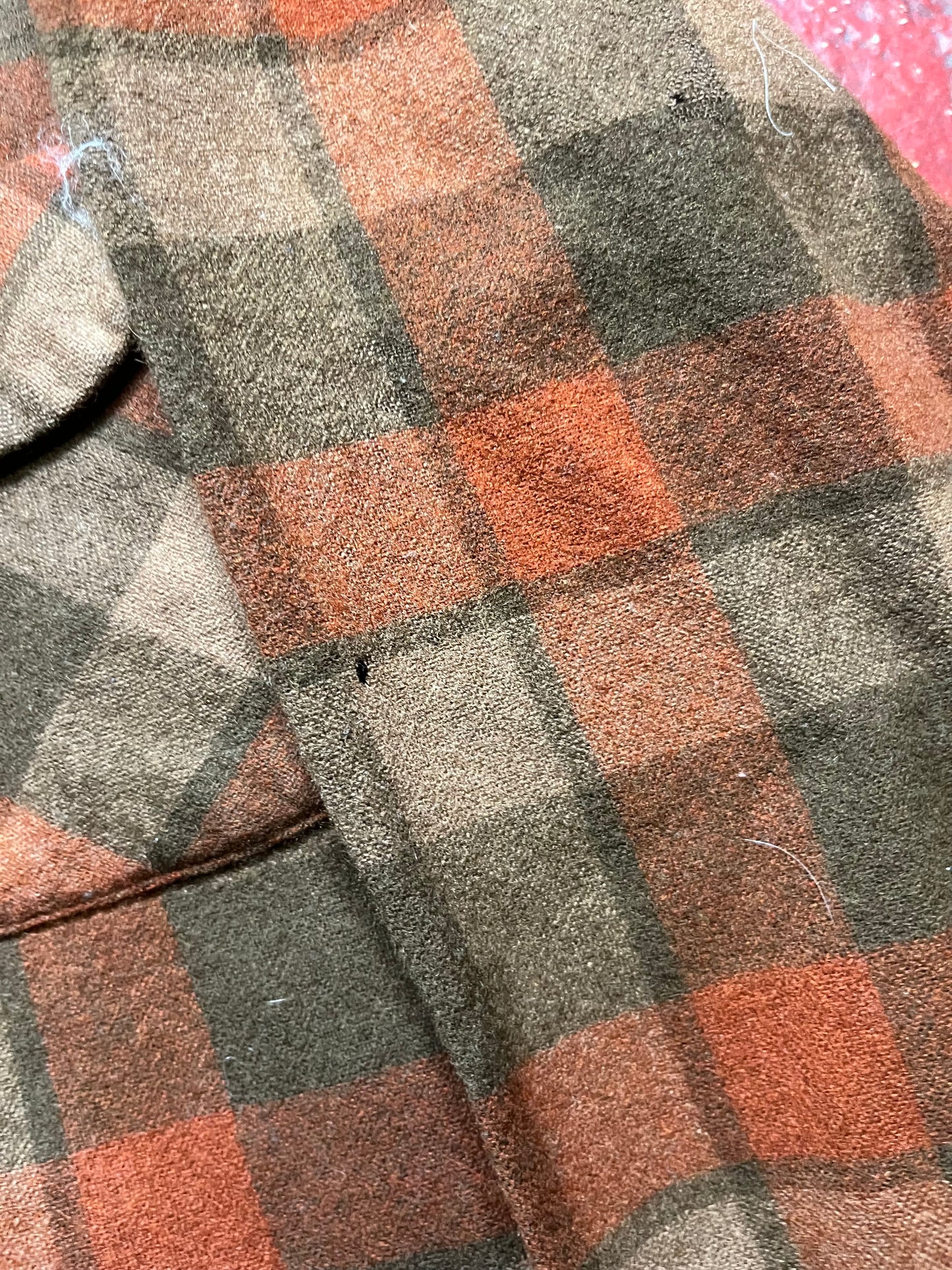 60s Pendleton Brown & Orange Loop Collar Flannel