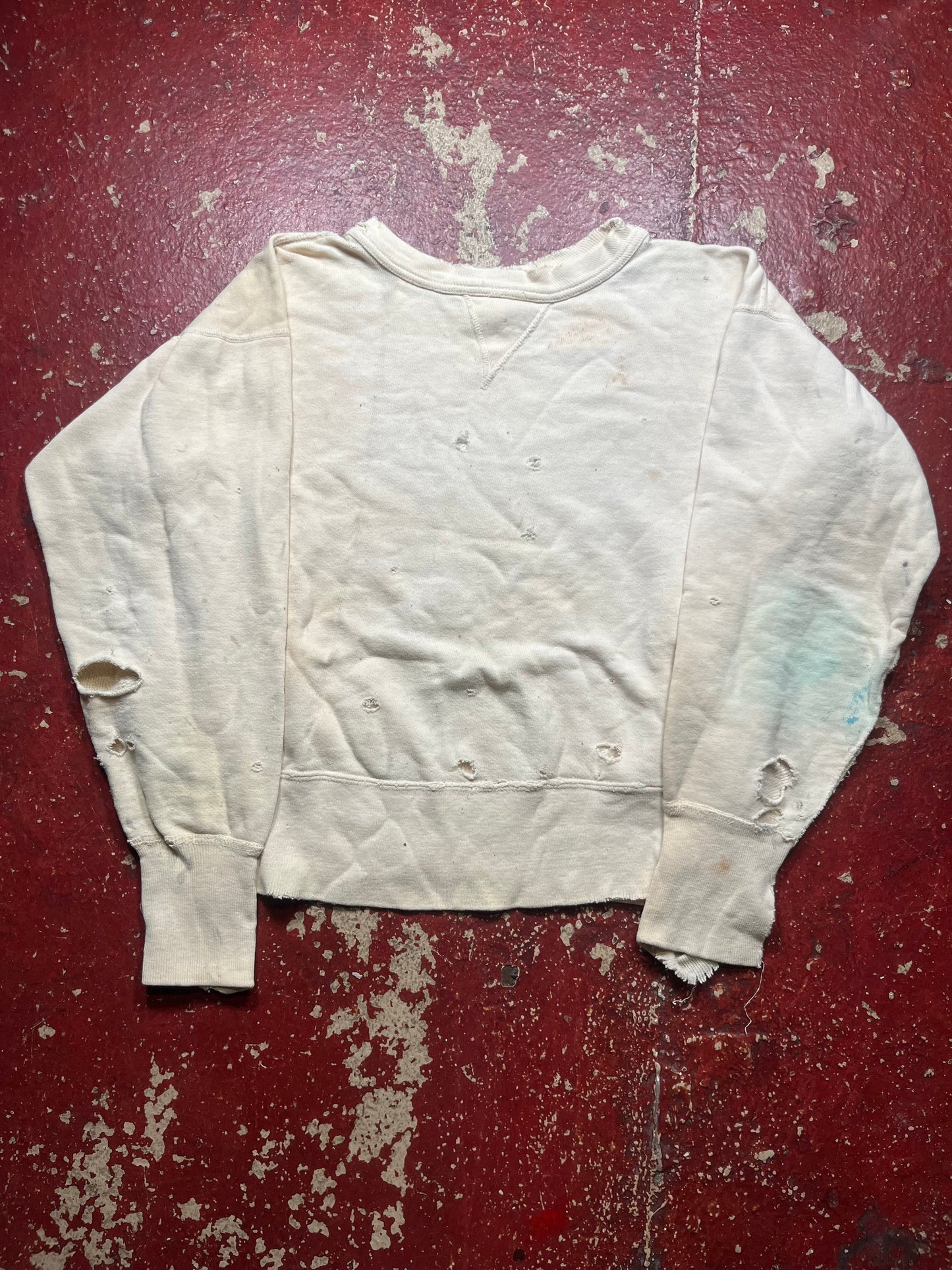 50s/60s Single V White Crewneck