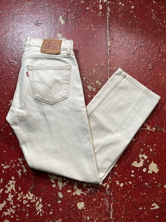 90s Levi’s 501s Cream White Jeans