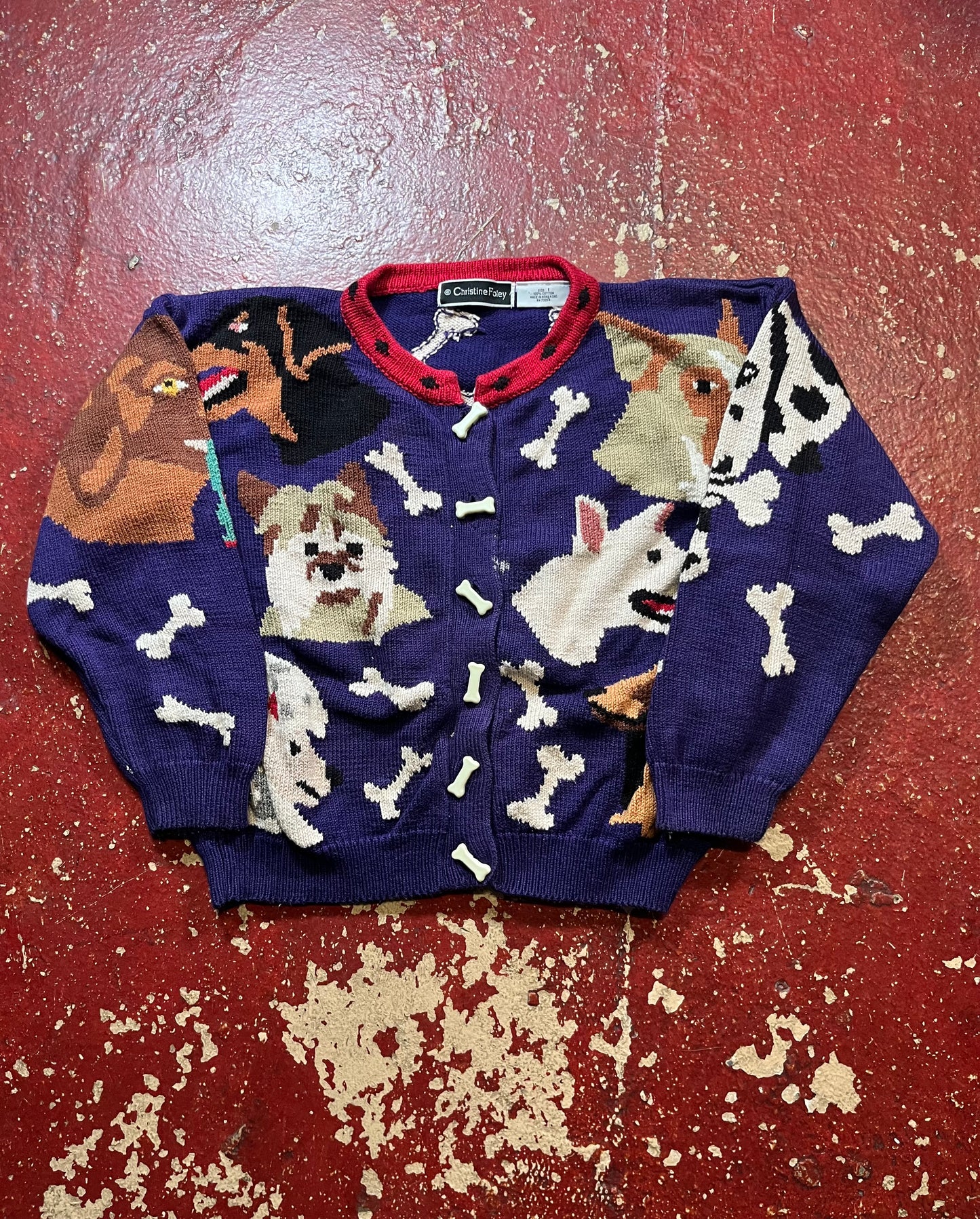90s Christine Foley Dogs & Bones Cardigan
