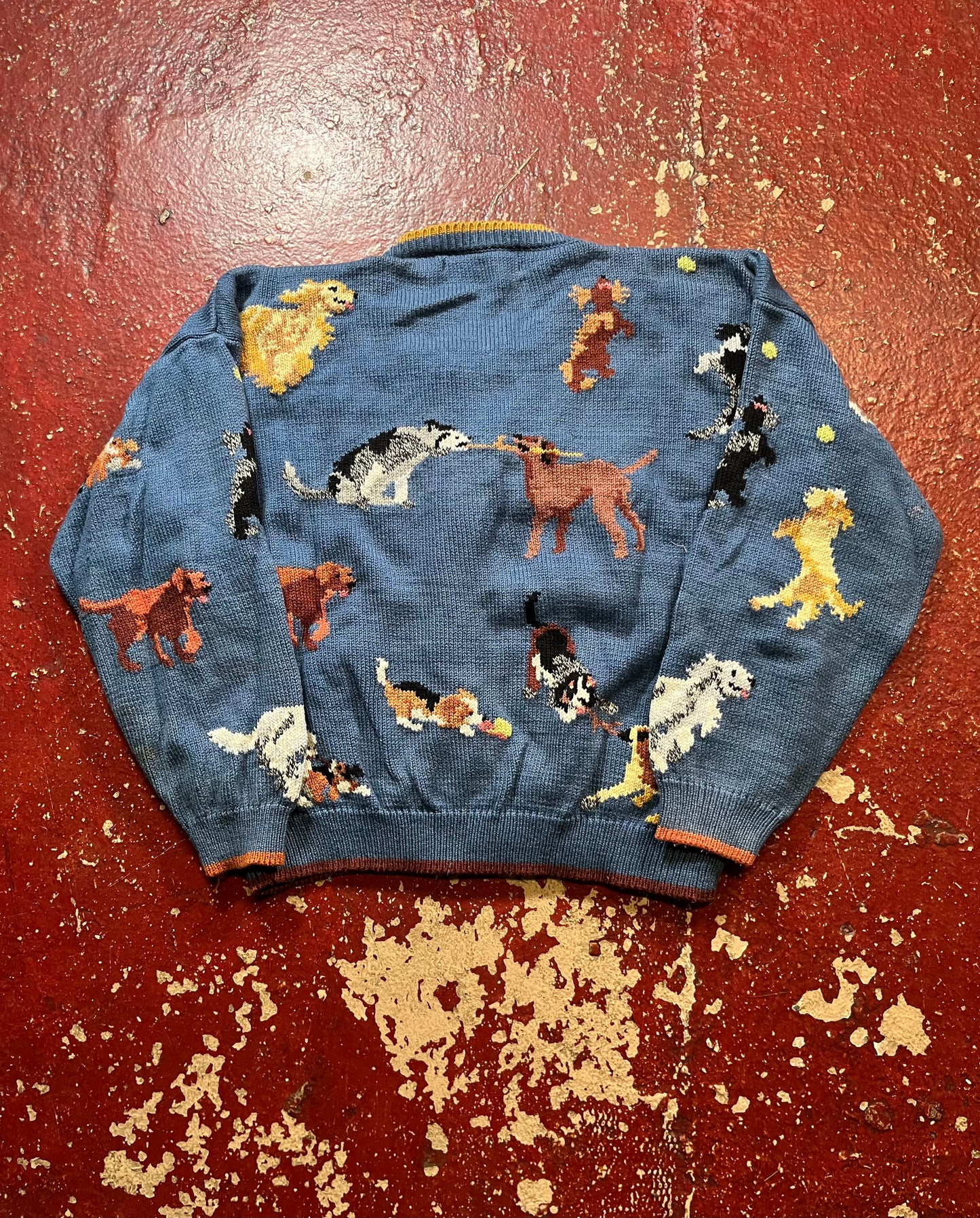 90s Christian Foley Dogs & Sticks Cardigan