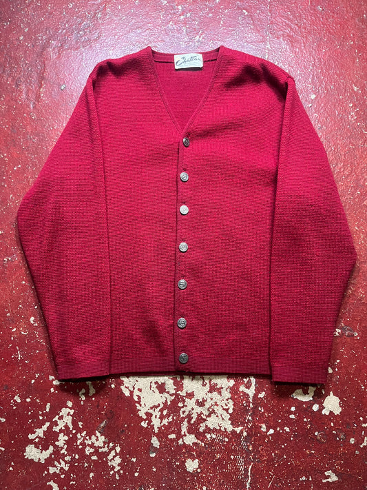 60s/70s Chateau Wool Red Cardigan