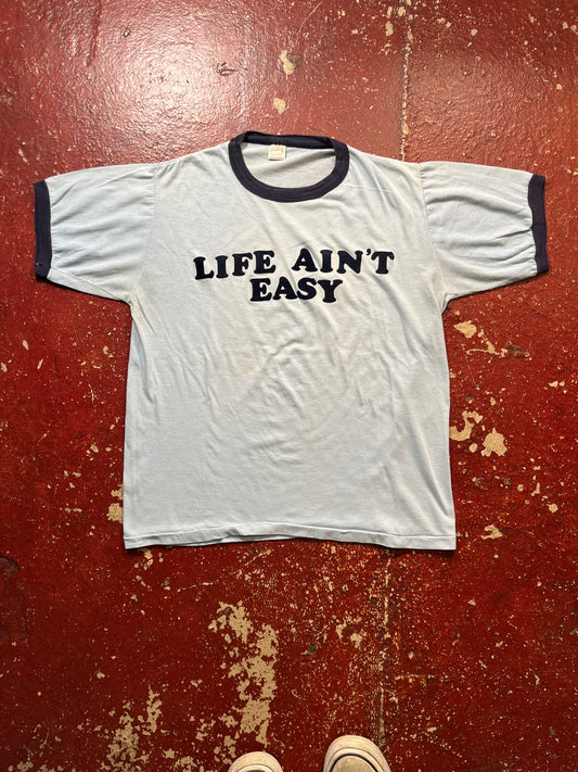 70s/80s Life Ain’t Easy Ringer Tee