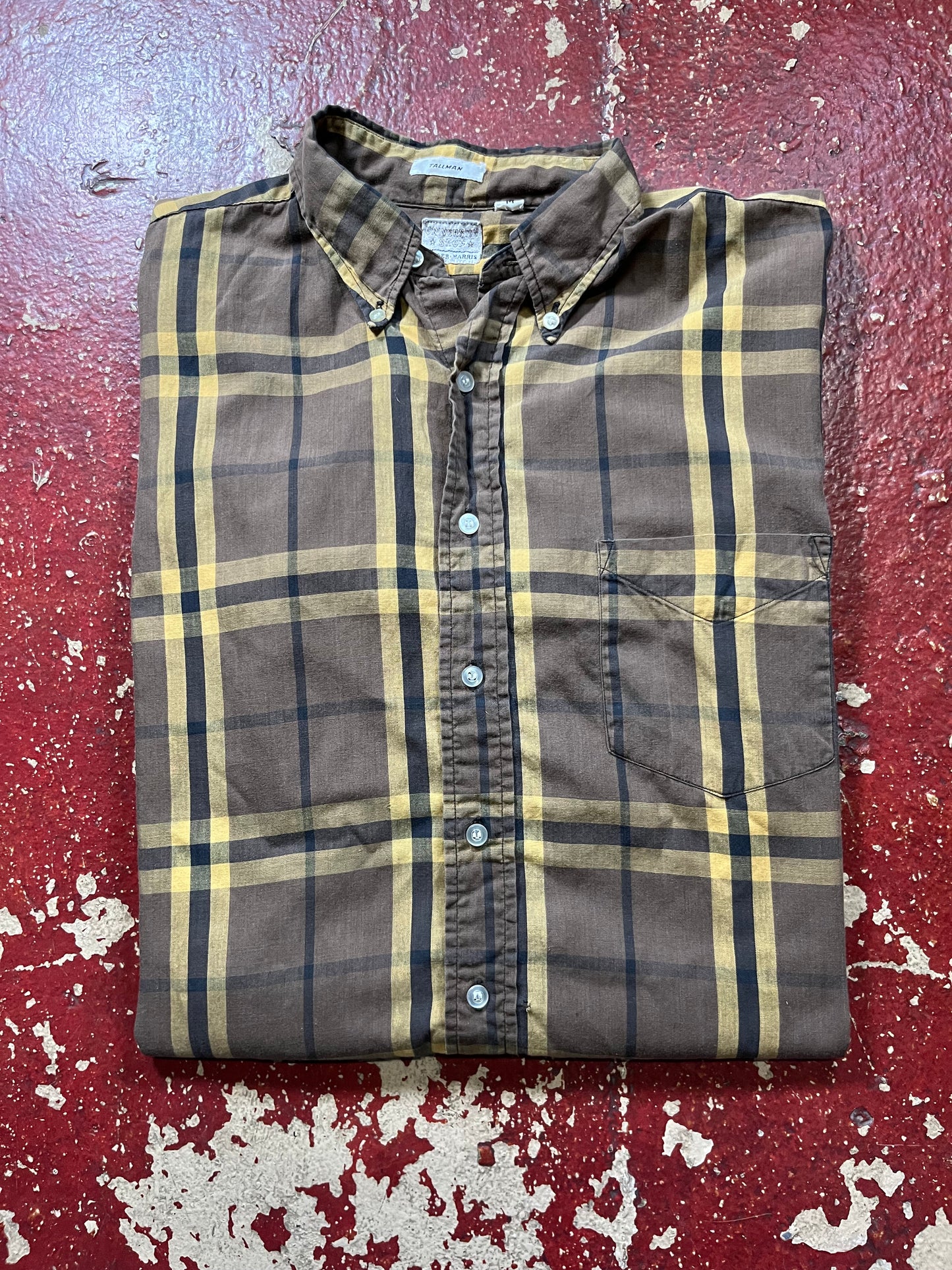 60s/70s University Shop Brown & Yellow Long Sleeve Shirt