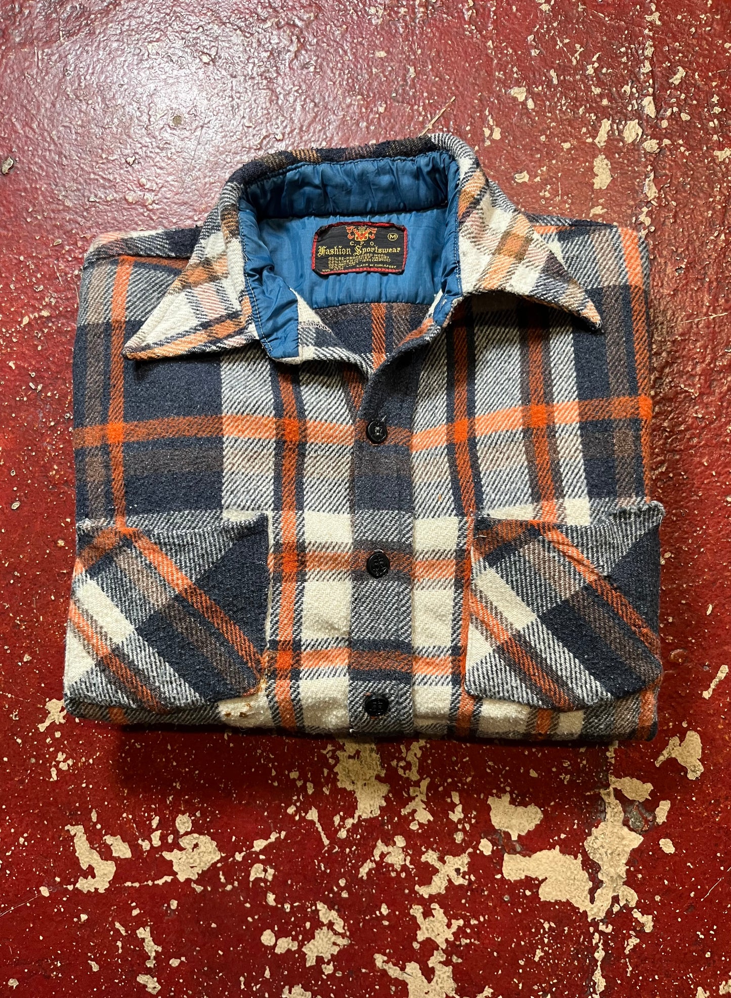 70s CPO Blue & Orange Flannel