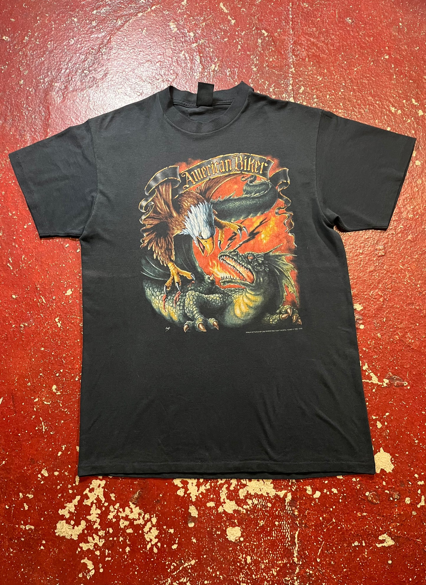 1992 3D Emblem American Biker Tee