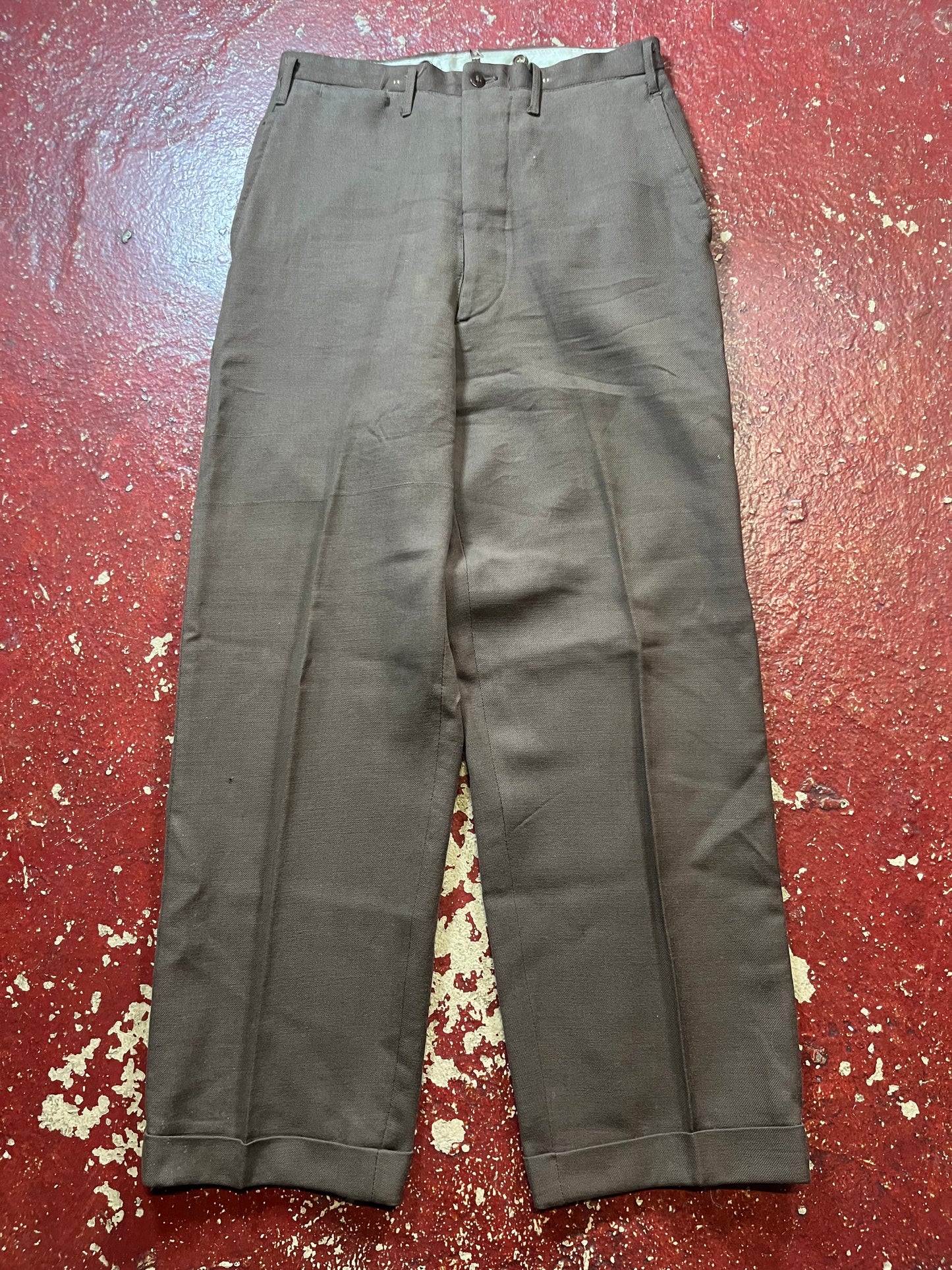 50s Brown Drop Loop Pants