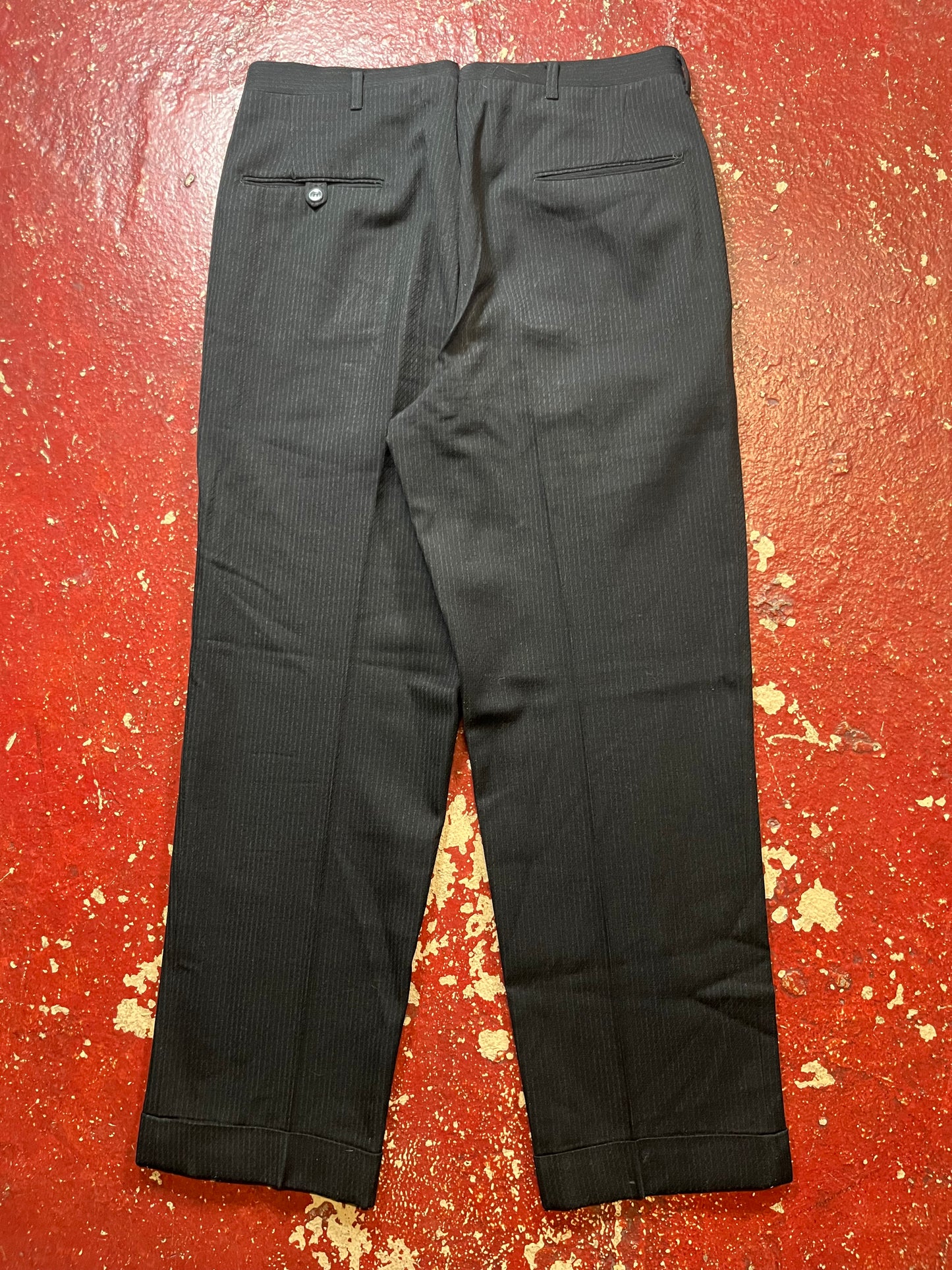 50s Black Drop Loop Pants