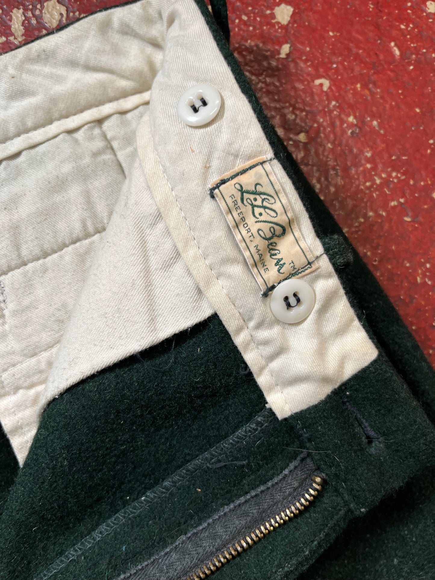 60s LL Bean Green Wool Pants