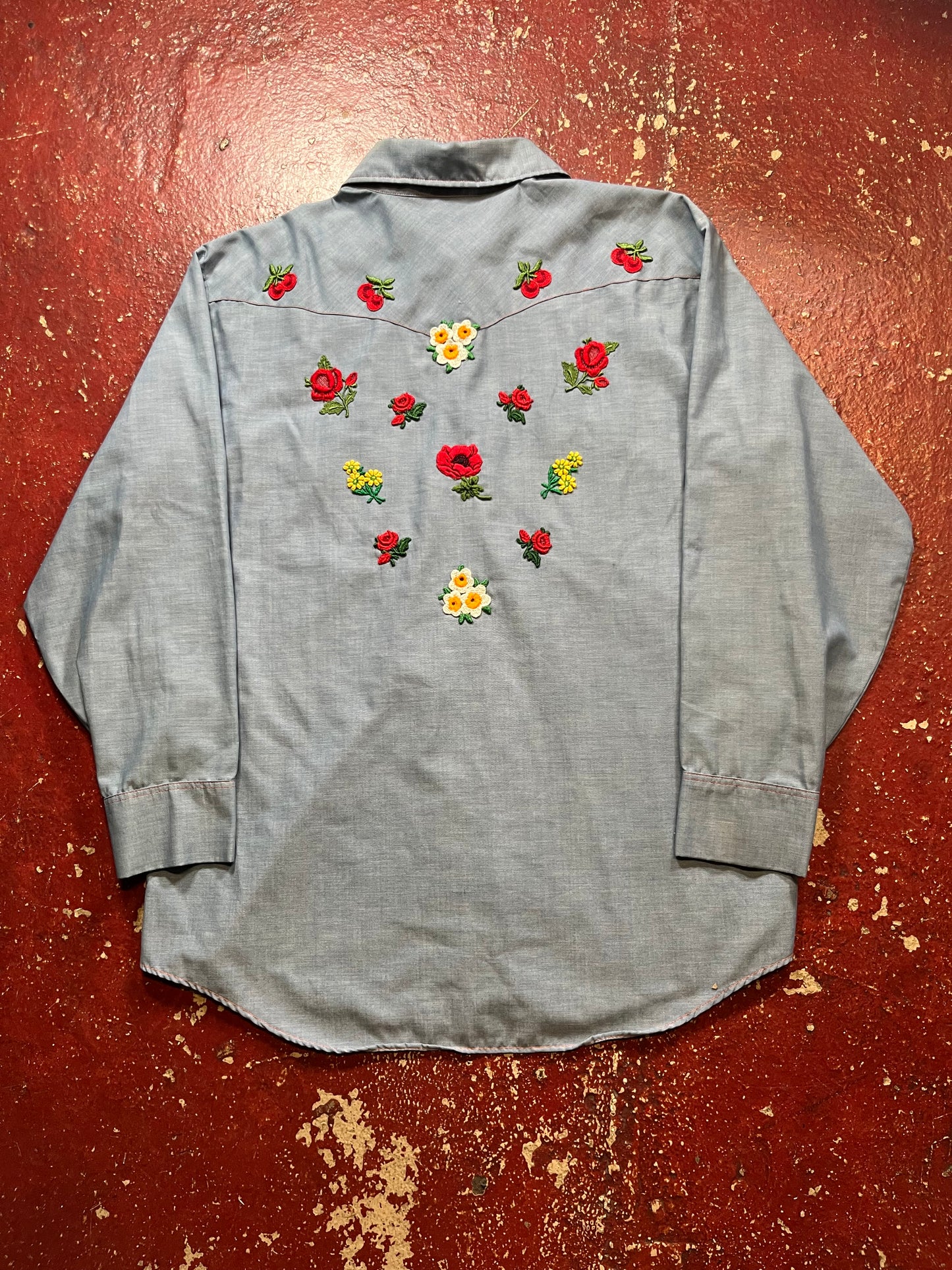 70s Big Mac Strawberry Chambray Long Sleeve Shirt