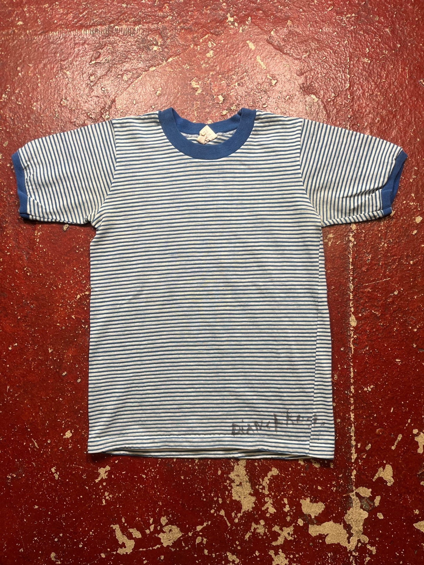 70s/80s Blue Striped Ringer Tee