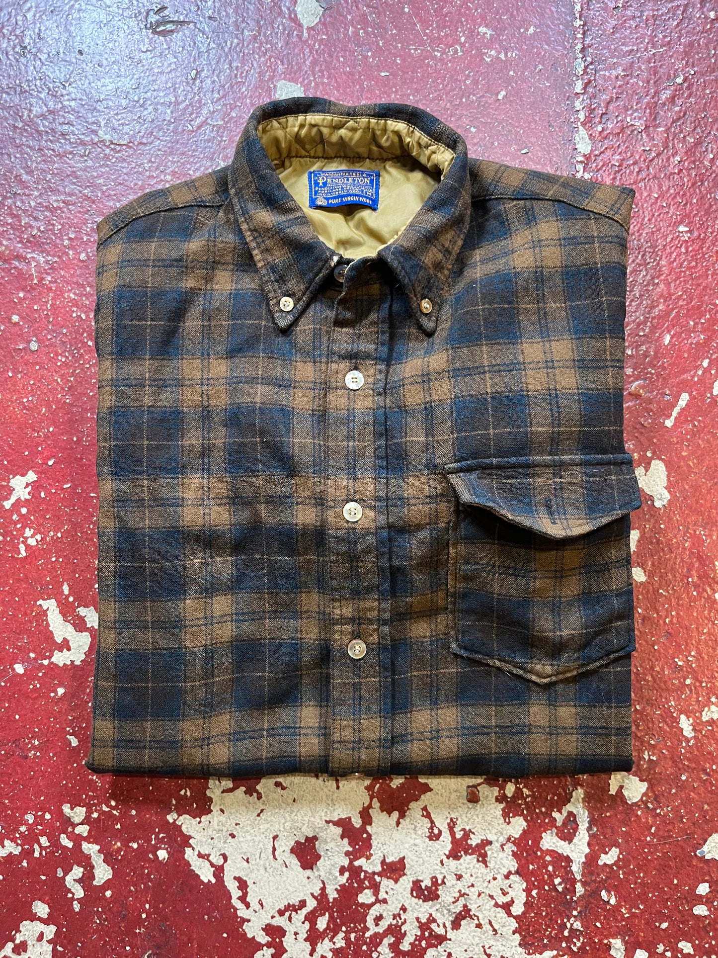 60s Pendleton Brown & Black Short Sleeve Shirt