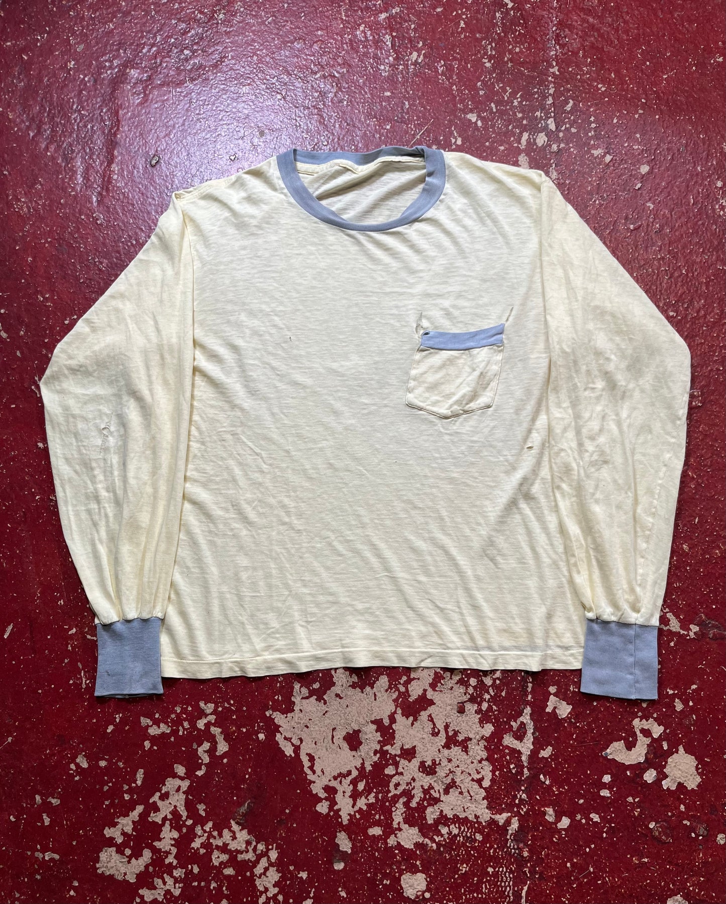 70s/80s Yellow & Grey Long Sleeve Shirt