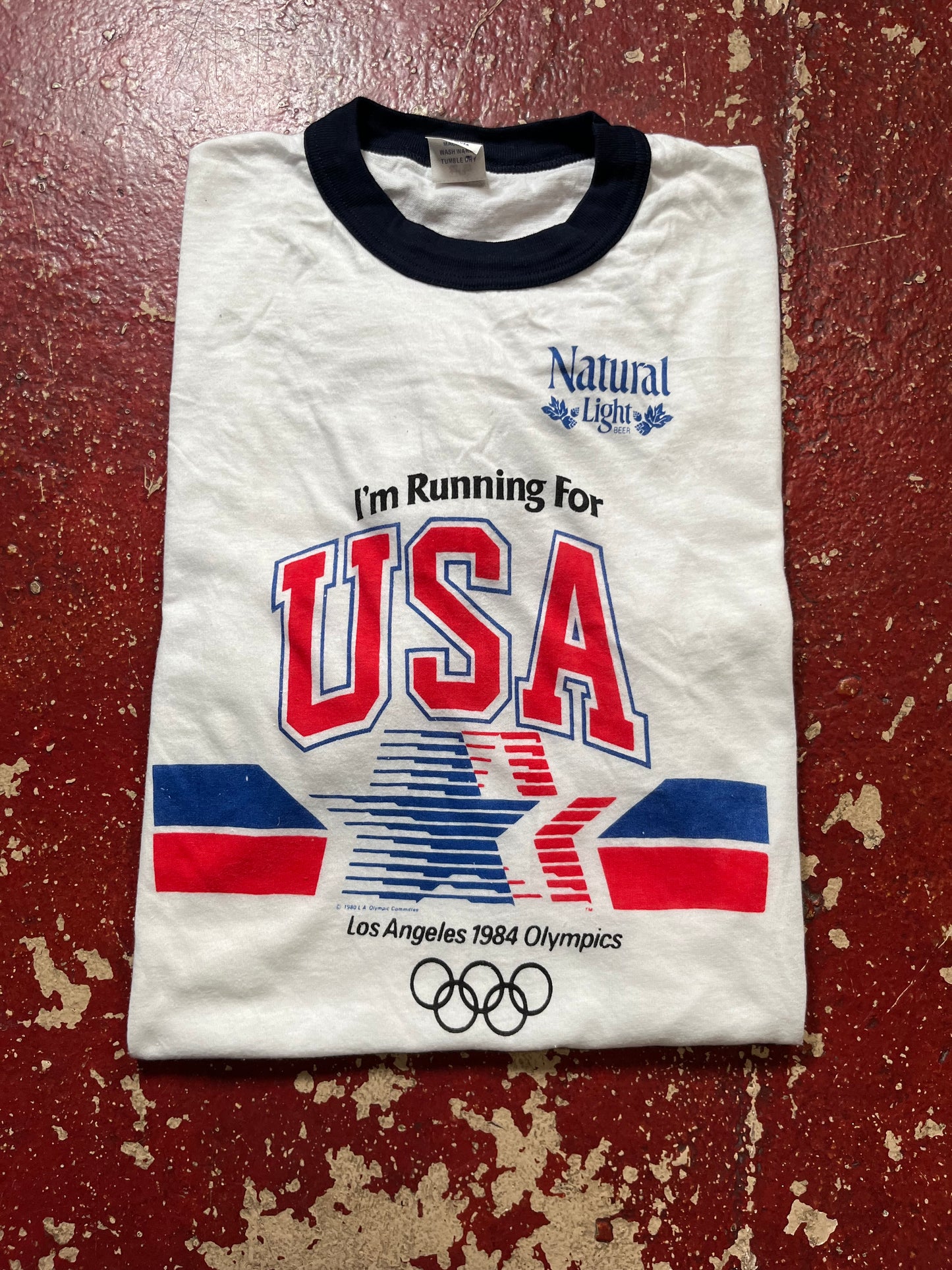 1984 Running USA Olympics Ringer Tee