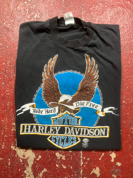 80s Harley Davidson “Ride Hard Die Free” Tee