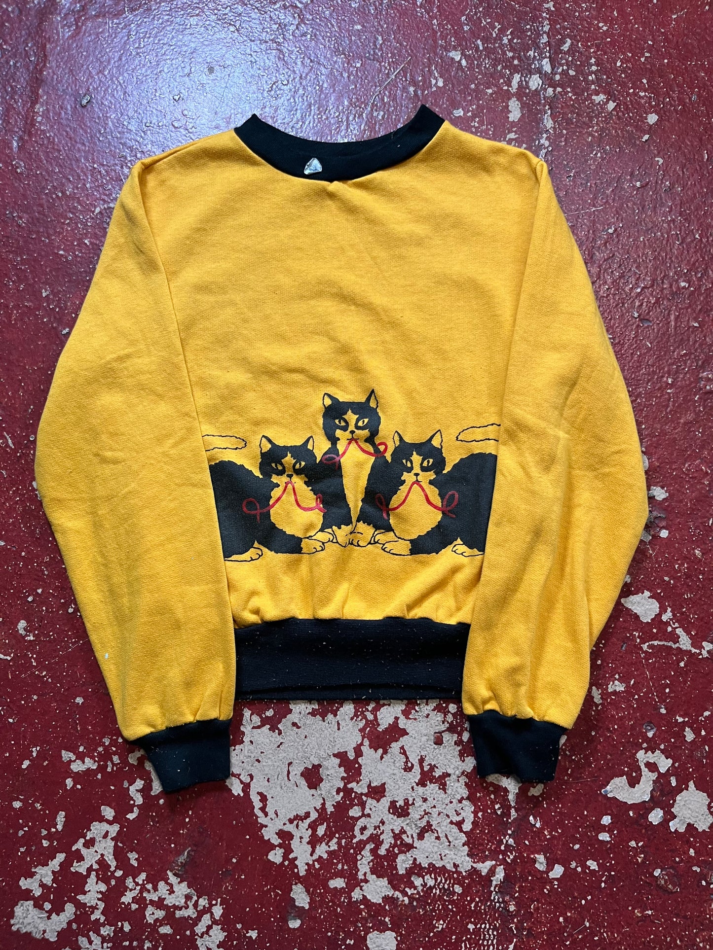 70s Cat Two Tone Crewneck